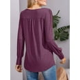 thumbnail image 3 of Weardear Women's Long Puff Sleeve Tunic Tops Pleated Crew Neck Blouses Dressy Casual Fall Blouses, 3 of 8