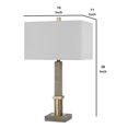 thumbnail image 5 of Benjara BM233404 28.5 in. Wooden Base Table Lamp with Rectangular Fabric Shade, Brown, 5 of 5