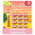 thumbnail image 2 of Gillette Venus Comfort Glide Sunny Citrus Women's Razor Plus 12 Blade Refills, 2 of 5