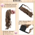 thumbnail image 3 of My-Lady 100% Remy Human Ponytail Hair Extension Wrap Around Real Curly Wavy Human Hair Hairpieces 18inch #06 Light Brown, 3 of 8