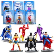 Set of 6 Justice  League Collectible Mini Figures - 2" inches For DC Comics Batman Wonder Woman Joke Flash Superman
