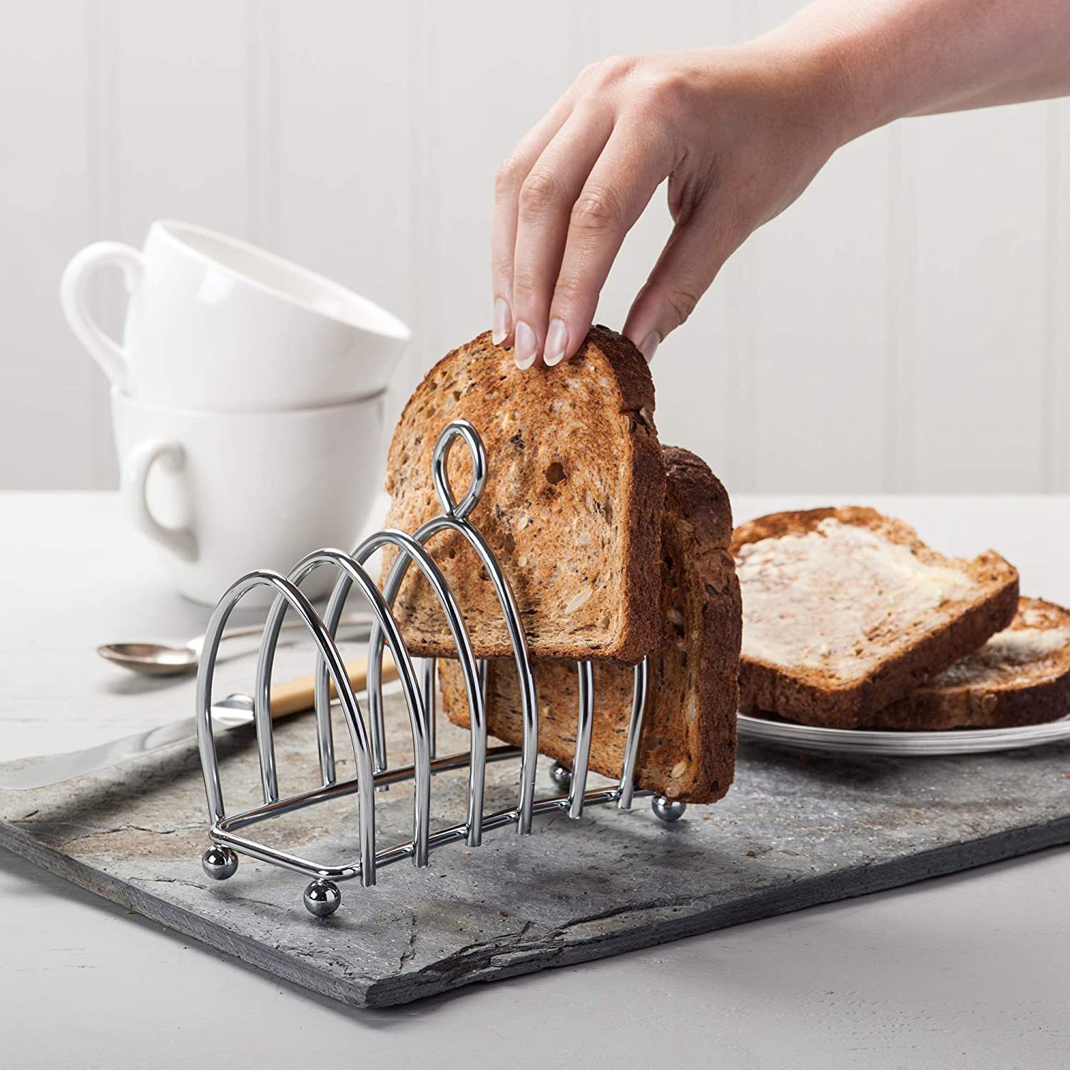 Toast Bread Rack Holder 6 Slice Stainless Steel Toast Rack with