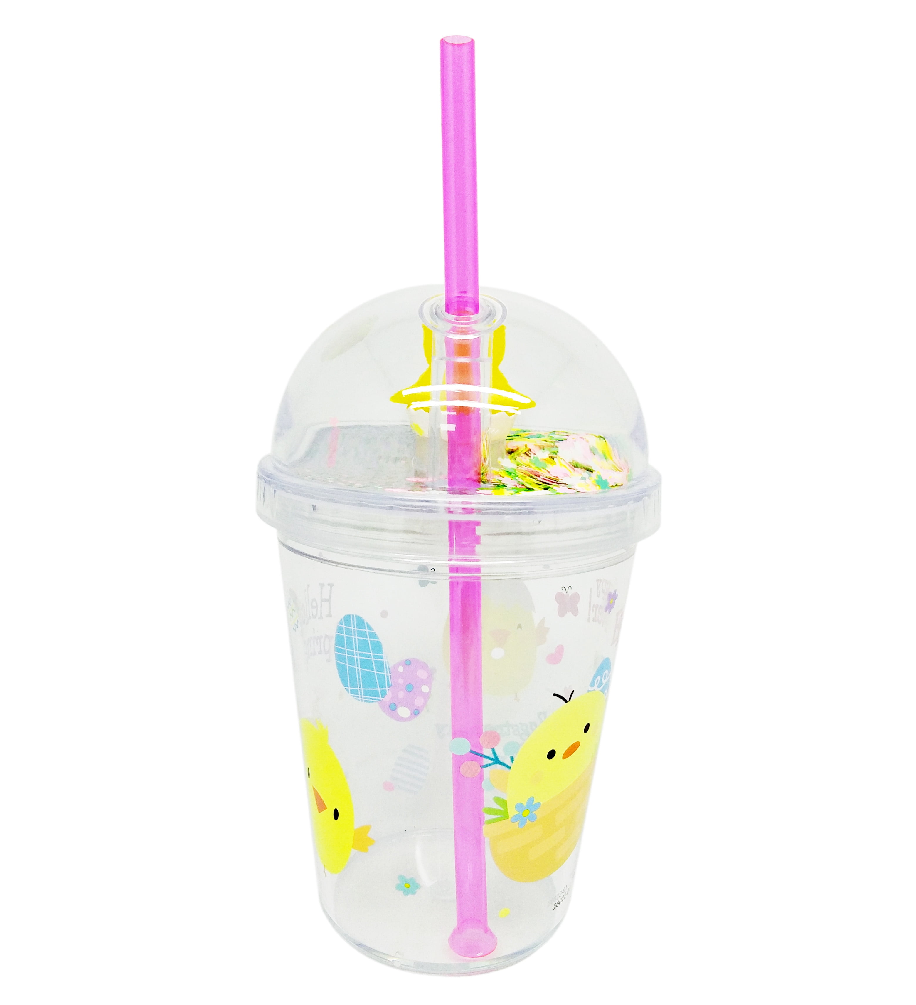WAY TO CELEBRATE! Easter Light Up Dome Top Scene Cup Pink