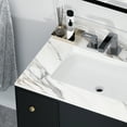 thumbnail image 5 of MONTARY 31 Inch Marble Vanity Top, Bathroom Vanity Top with Undermount Rectangular Middle Sink and 4" Height Backsplash, Pre-Drilled 8 Inch Faucet Hole Spread Vanity Top, Carrara white with veins, 5 of 10