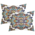 thumbnail image 3 of Chic Home Maha Reversible Quilt Set Contemporary 3-Piece Bohemian Aqua Paisley Bedding Set King, 3 of 6
