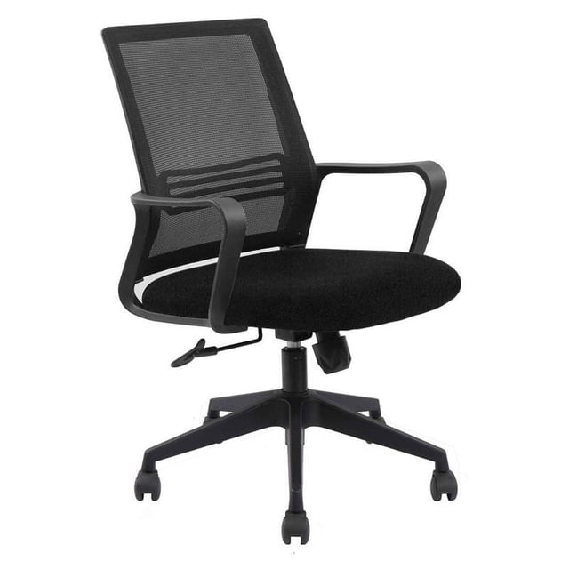 FM Furniture Albury 39.8" Chaise de Bureau en Plastique Moderne Réglable en Noir