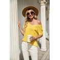 thumbnail image 3 of Richie House Women's Summer Casual Sexy V Neck Patch Pocket Tee Loose Top Tshirt ARH2022-B-XL, 3 of 4