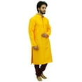 thumbnail image 3 of Atasi Ethnic Men's Yellow Kurta Pyjama Set Bollywood Designer Shirt-X-Large, 3 of 6