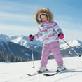 thumbnail image 2 of Kids Winter Snowsuit Insulated Two Piece Warm Outdoor Gear For Girls And Boys Cold Weather 3-Purple2 120, 2 of 4