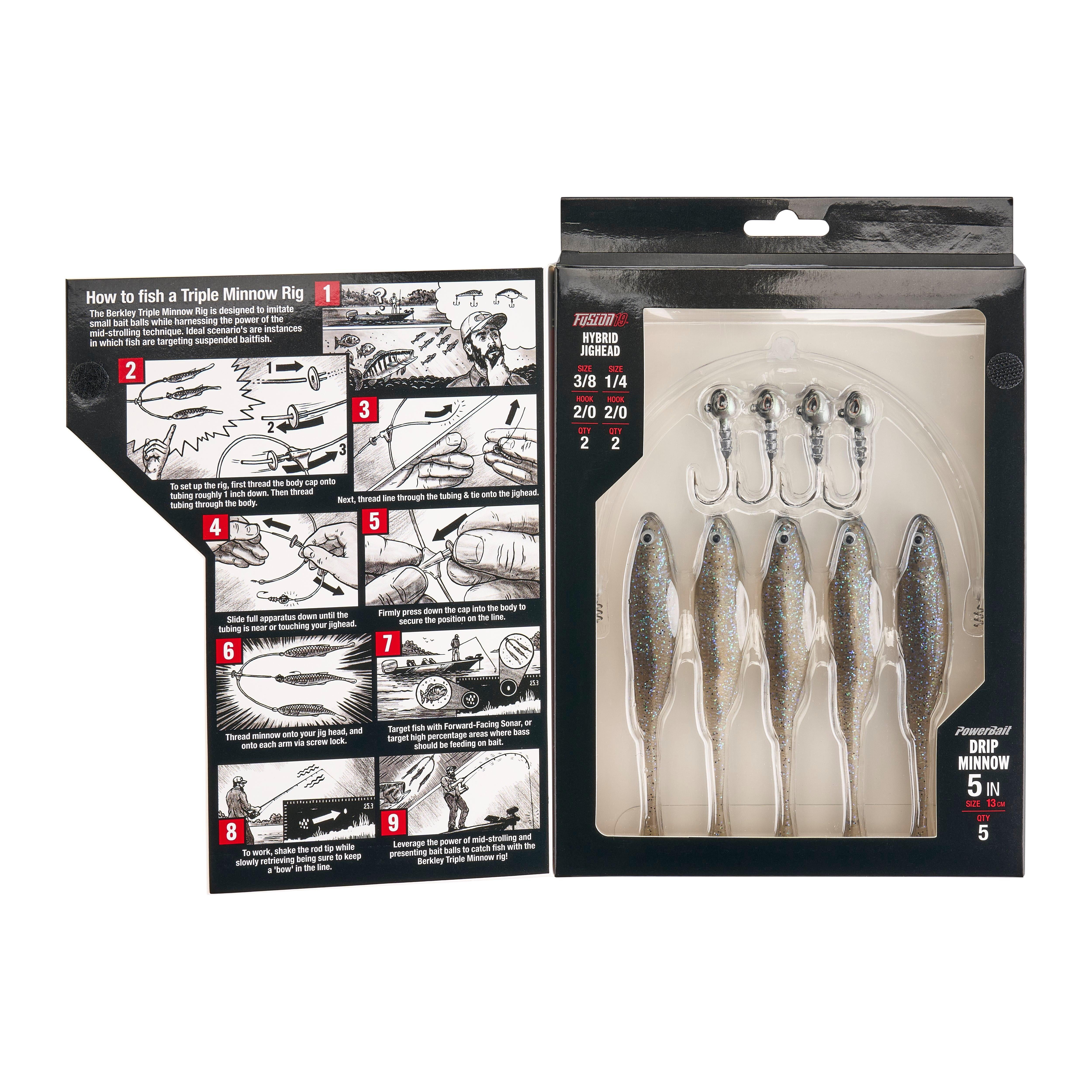 Berkley Triple Minnow Rig Kit, 5in, Electric Shad