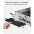 thumbnail image 3 of SONGMICS Escurreplatos de Acero Inoxidable, Escurridor de Platos, con Portavasos, para Cocina, 31.7 x 57.2 x 24.6 cm, Plata y Negro, 3 of 5