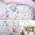 thumbnail image 5 of Floral Duvet Cover Set King Size 3 Pieces 100% Cotton Silky Sateen Wildflowers Comforter Cover with 2 Pillowcases Soft & Breathable Bedding Sets, 5 of 8
