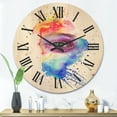 thumbnail image 2 of Designart 'Detail of Eye In Rainbow-Colored Face Portrait' Bohemian & Eclectic Wood Wall Clock, 2 of 5
