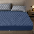 thumbnail image 6 of Qocolhg Bedding Quilted Fitted Mattress Pad, Full Size Mattress Protector for Adjustable Bed, Elastic Fitted Mattress Topper Protector and Cover Stretches up to 12 inch Deep, 78.7x78.7 inch (Blue), 6 of 6