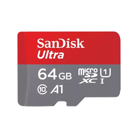 UPC: 0619659182151 | SanDisk 64GB Ultra microSD Card with SD Adapter (Up to 120MB/s) – SDSQUA4-064G-AN6MA