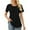 Black, variant on NANAIQ Short Sleeve Women's Tops Pleated Casual Crew Neck T Shirts for Women Soft Fashion Skin-Friendly Womens T Shirts Summer Tops Dark Green XXL