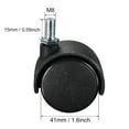 thumbnail image 2 of Uxcell Black Furniture Casters 1.5 Inch Nylon M8 x 15mm Threaded Stem Swivel Caster Wheel For Desk, 2 of 3