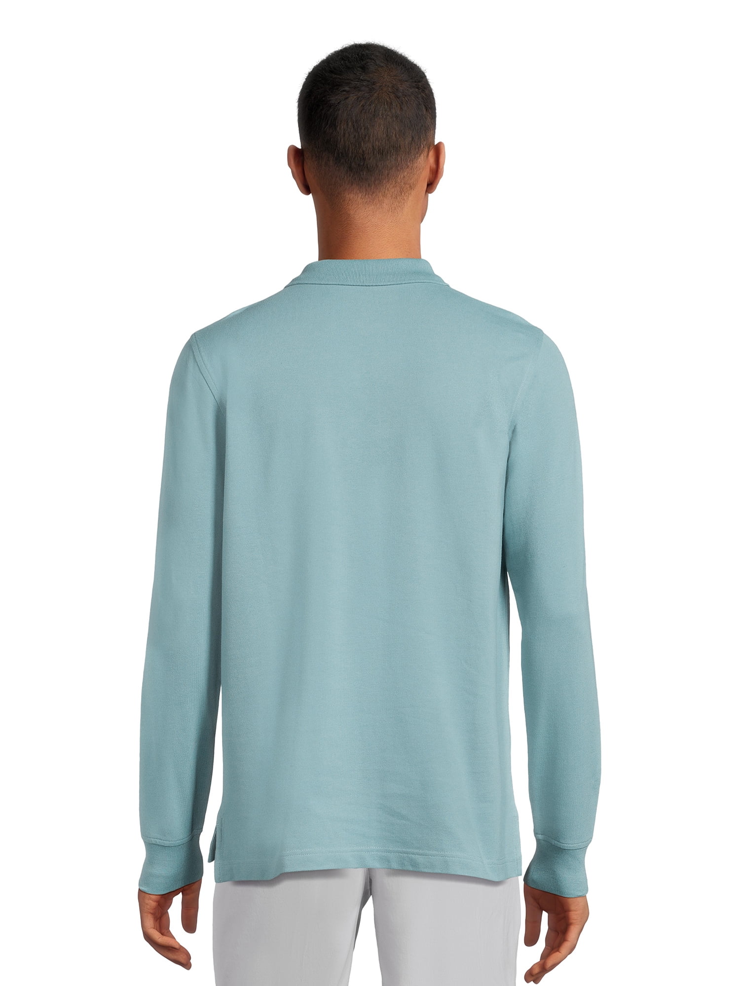 George Men's Pique Polo Shirt with Long Sleeves, Sizes S-3XL