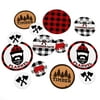 Big Dot of Happiness Lumberjack - Channel the Flannel - Buffalo Plaid Party Giant Circle Confetti - Party Decorations - Large Confetti 27 Count