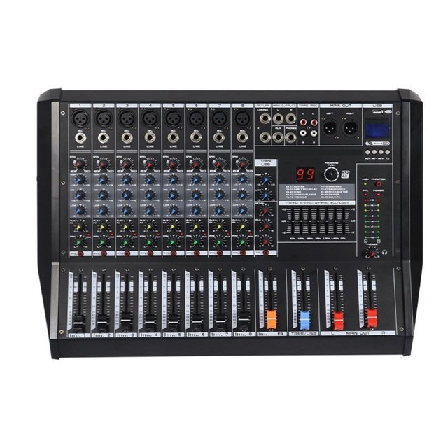 Professional Mixer Stage Performance Conference Reverberation USB with Bluetooth Power Amplifier