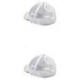 thumbnail image 4 of Qarigey Gorra de béisbol para mujer, Color sólido, brillante, a prueba de viento, térmica, transpirable, lentejuelas, sombrero de malla, Blanco 2Conjunto, 4 of 6