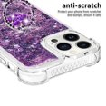 thumbnail image 3 of Funda para iPhone 14 Pro con Brillo Líquido Flotante, Purpurina, Parachoques y Anillo Giratorio Soporte, 3 of 5