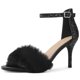 thumbnail image 1 of Sandalias De Tacón De Aguja De Piel Sintética Con Purpurina Para Mujer Negro 40, 1 of 7