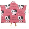 thumbnail image 2 of Cartoon Cat Pattern Wearable Blanket Hoodie Cloak Hooded Blankets Softest Warmth Throw Blanket for Girls Womens Kids, 2 of 6