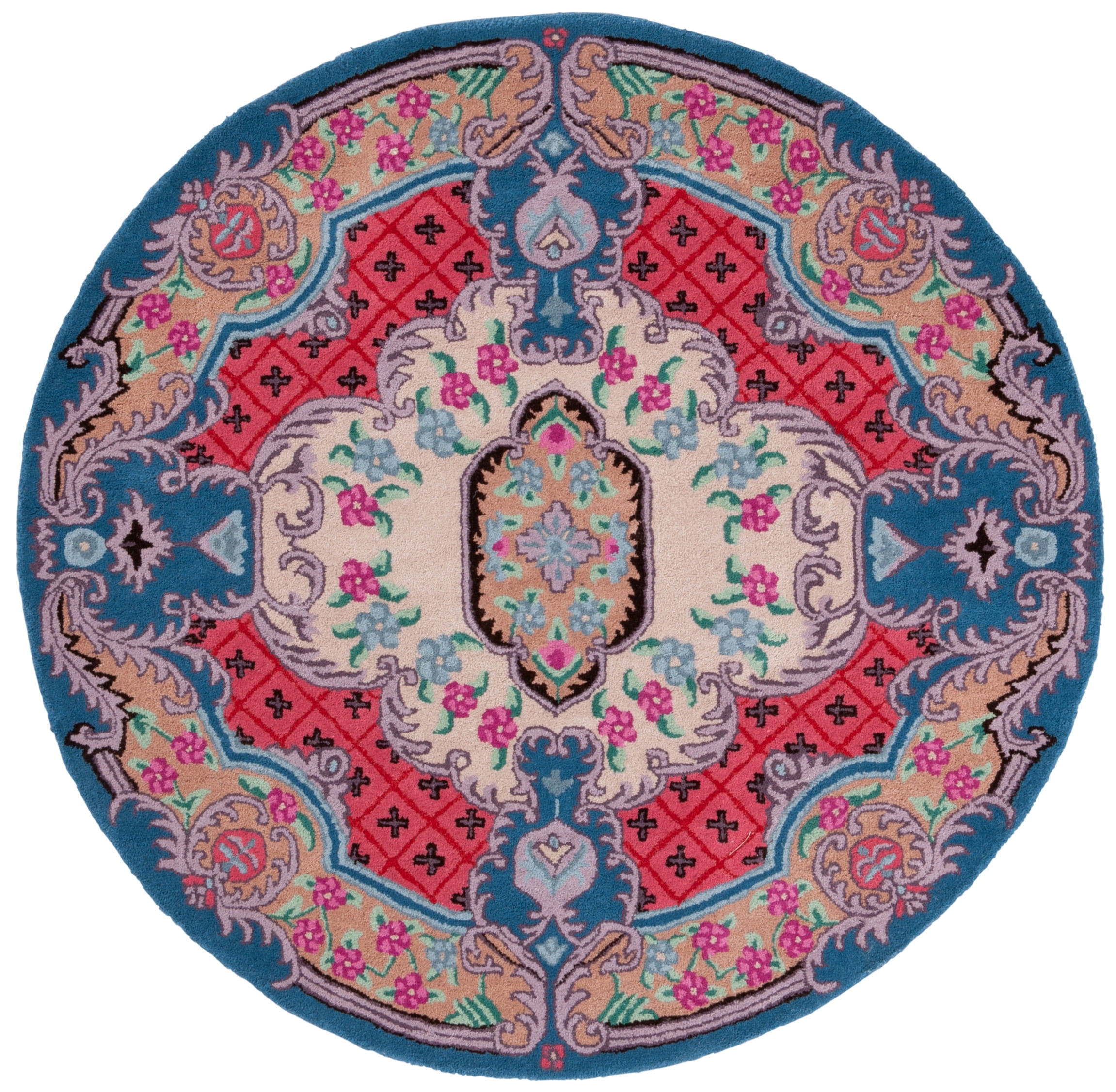 SAFAVIEH Bellagio Chandler Floral Wool Area Rug, Ivory/Pink, 6' x 9'