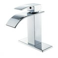 thumbnail image 6 of Modern Single Handle Waterfall Bathroom Sink Faucet with Deck Plate for 1 or 3 Holes, Utility Farmhouse Remodel for RV Camper, 6 of 8