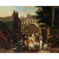 thumbnail image 2 of Désiré Adelaïde Charles Maignen de Sainte-Marie 24x20 Black Ornate Framed Double Matted Museum Art Print Titled: Faraine Parade (1834), 2 of 5