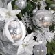 thumbnail image 5 of 30 flores de Pascua navideñas con purpurina, adornos artificiales para árbol de Navidad, 13 cm, color plateado, 5 of 5