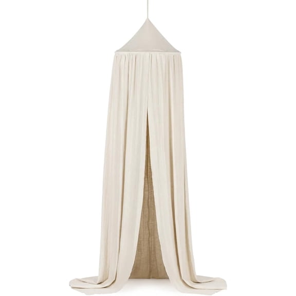 Kids Bed Canopy Breathable Cotton Soft Cover Net for Crib Reading Nook Curtain Hanging Round Play Tent Nursery Bedding Play Room Decor