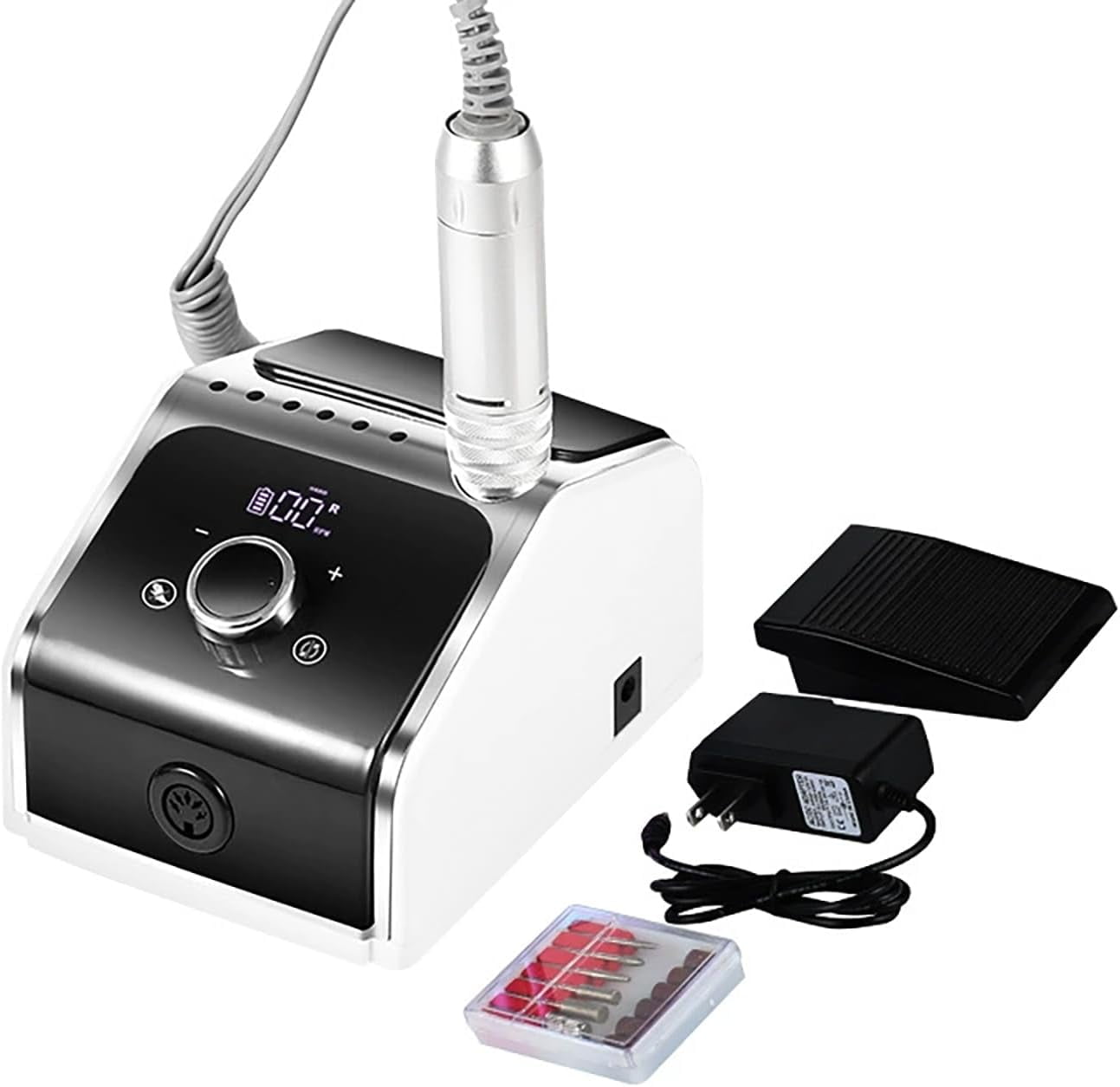 Electric Nail File for Acrylic Nails – 35000 RPM Professional Nail Drill Kit, Portable Electric Nail Drill Machine with Bits, Low Noise Nail Grinder for Home & Salon
