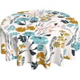 thumbnail image 1 of Nappe Ronde Florale Bleue et Jaune Printemps Été 60 Pouces Fleur Aquarelle Nappe Réutilisable pour Pique-Nique Fête Salle à Manger Décoration Intérieure Extérieure, 1 of 5