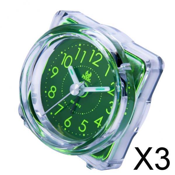 Paquete de 3 Mini Reloj de Viaje Soledad Degradado Sonido Escritorio Despertador Luz Nocturna