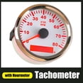 thumbnail image 2 of 85mm Marine Tachometer 3000 4000 6000 RPM Tacho Meter Gauge Red Backlight With LCD Hour Meter For Car Boat Truck Auto 12V/24V ,Easy to Calibrate, 2 of 7