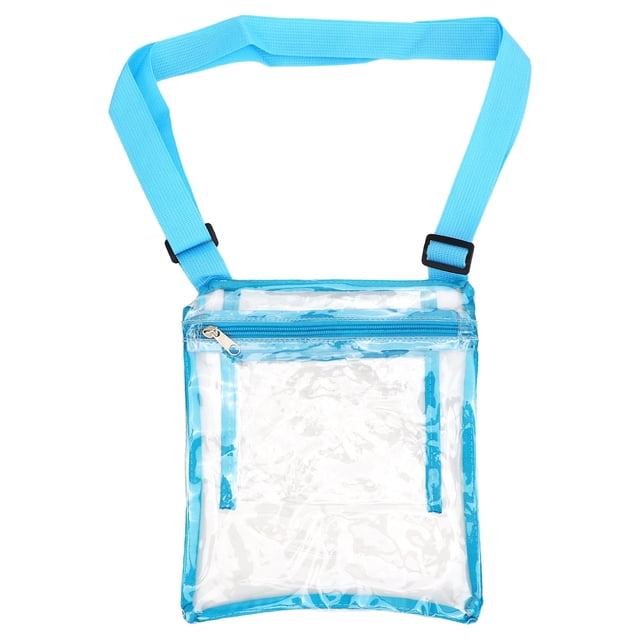 Bolsa transparente de PVC impermeable, bolsa transparente portátil para viajes, festivales de música, color azul.