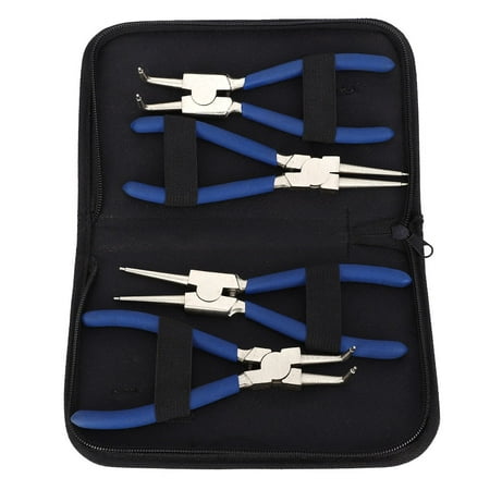 

4pc Professional 7 Internal External Straight Bent Circlip Snap Ring Pliers Set DE