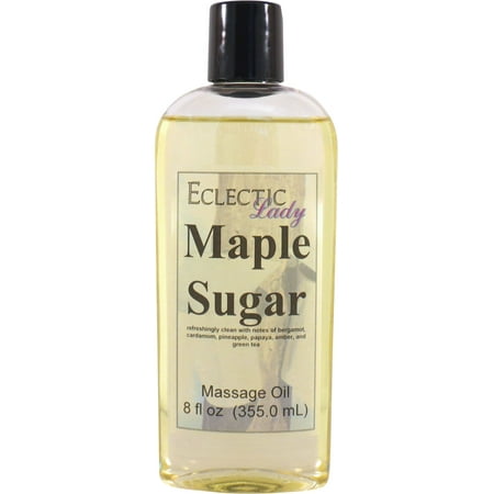 Maple Sugar Massage Oil by Eclectic Lady, 8 oz, Sweet Almond Oil and Jojoba Oil