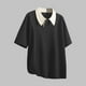 thumbnail image 4 of pstuiky camisetas de hombre, Blusa informal de manga corta con cuello vuelto y botones de color liso para hombre camisas casuales para hombre m, 4 of 6