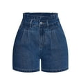 thumbnail image 3 of WAYUTE Women Shorts Stylish High Waisted Ruffles Vintage Denim Pants Casual Fashion Loose Jeans Shorts, 3 of 3