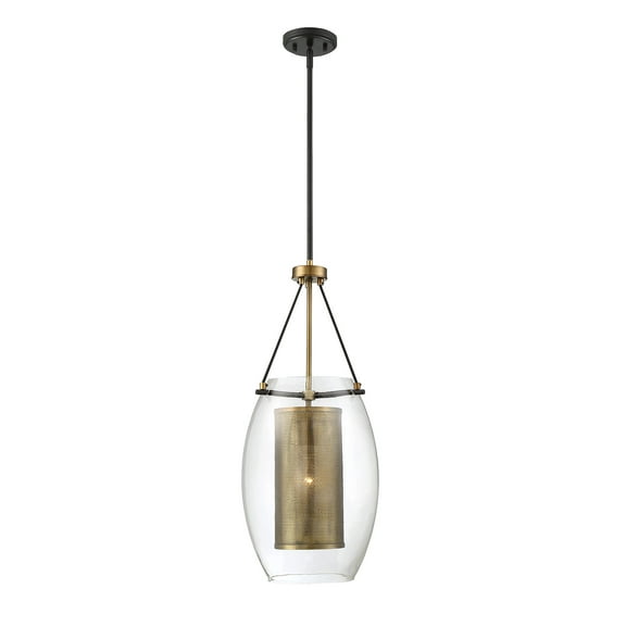 Dunbar Brian Thomas Designed Industrial Bohemian Clear Glass/Metal Pendant by Savoy House