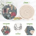 thumbnail image 7 of 6 Pcs Drink Coasters with Holder 3.94in Woven Coasters for Drinks Polar Bear Pattern Coaster Set for Protection Table, 7 of 7