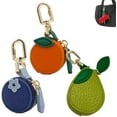 thumbnail image 1 of Mini Fruit Keychain Charms, Leather Fruit Purse Charm, Cute Mini Coin Purse Keychain, For Backpack Decoration(3pcs B), 1 of 6