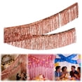 thumbnail image 2 of Foil Fringe Garland Champagne Metallic Wall Hanging Banner Reusable Fringe Decor for Wedding Birthday Graduation Holiday Party Backdrop valentines day gifts, 2 of 7