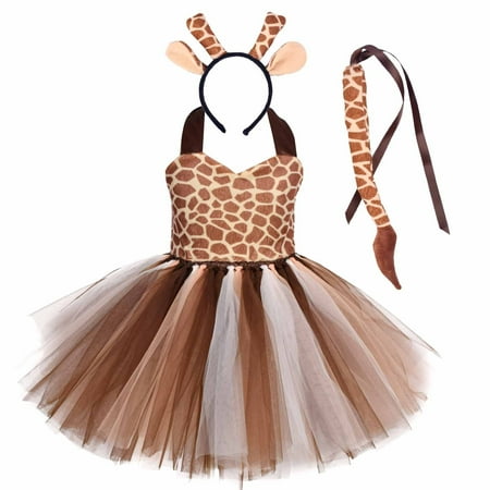 

Stamzod Dress For Kids Girl Baby Girls Middle-Aged Animal Suits Cosplay Costumes Gauze Dress Suits +1Pc Headbands+1 Pc Tails Party Dress 6 M-12 Y On Clearance