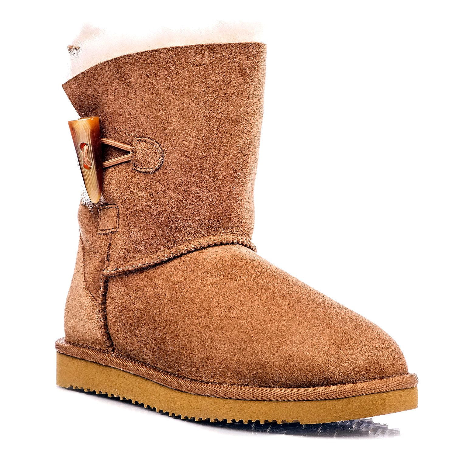 Cozie Steps Women's 100 Genuine Australian Sheepskin Toggle Short Boot