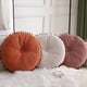 thumbnail image 3 of Nvzi Geometric Pattern Soft Round Chair Pad with Gradient Pom Pom Chair Cushion Garden Patio Home Kitchen Office Seat Cushion (White,Diameter 16), 3 of 5