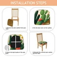 thumbnail image 4 of Cute Cactus Seat Covers for Dining Room Chairs Set Of 6,Stretch Printed Washable Chair Seat Cover with Elastic Ties and Button,Removable Waterproof Couch Cushion Covers, 4 of 6